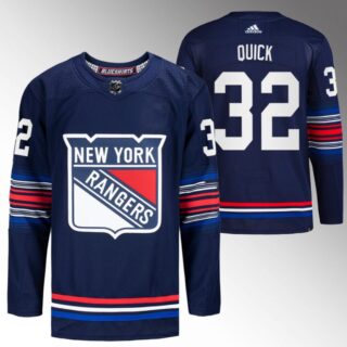 Men's New York Rangers #32 Jonathan Quick Navy Stitched Jersey