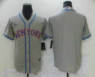 Men's New york mets blank grey road stitched mlb cool base nike Jerseys