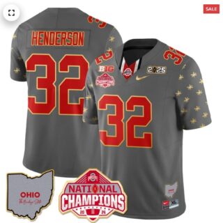 Men's Ohio State Buckeyes 2024 National Champions Limited Gold Jersey N1