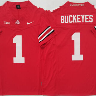 Men's Ohio State Buckeyes #1 Buckeyes Red 2025 F.U.S.E. Limited Stitched Jersey