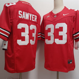 Men's Ohio State Buckeyes #33 Jack Sawyer Red 2025 F.U.S.E. Limited Stitched Jersey