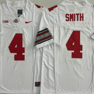 Men's Ohio State Buckeyes #4 Jeremiah Smith White 2025 F.U.S.E. Limited Stitched Jersey