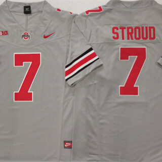 Men's Ohio State Buckeyes #7 C.J. Stroud Grey F.U.S.E. Limited Stitched Jersey