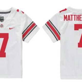 Men's Ohio State Buckeyes #7 Jermaine Mathews Jr. White Stitched Jersey
