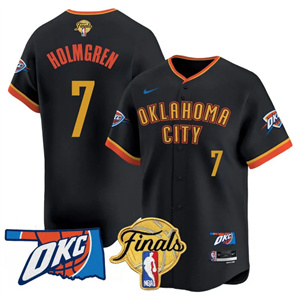 Men's Oklahoma City Thunder #7 Chet Holmgren Final Patch Baseball Jersey All Stitched