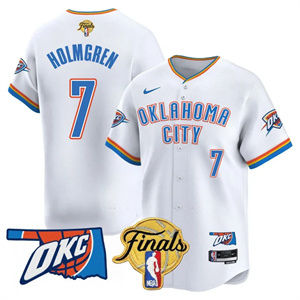 Men's Oklahoma City Thunder #7 Chet Holmgren Final Patch Baseball Jersey All Stitched