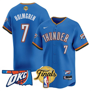 Men's Oklahoma City Thunder #7 Chet Holmgren Final Patch Baseball Jersey All Stitched