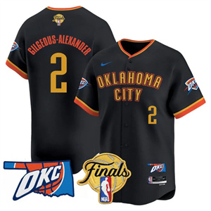 Men's Oklahoma City Thunder #2 Gilgeous-Alexander Final Patch Baseball Jersey All Stitched