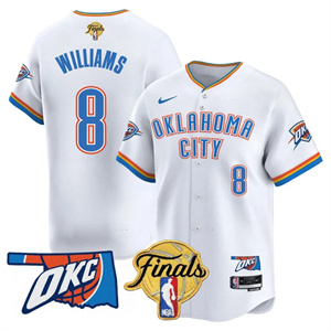 Men's Oklahoma City Thunder #8 Jalen Williams Final Patch Baseball Jersey All Stitched