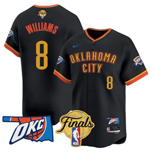 Men's Oklahoma City Thunder #8 Jalen Williams Final Patch Baseball Jersey All Stitched