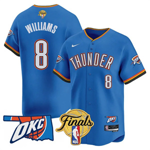 Men's Oklahoma City Thunder #8 Jalen Williams Final Patch Baseball Jersey All Stitched