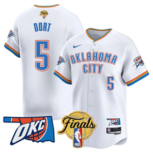 Men's Oklahoma City Thunder #5 Luguentz Dort Final Patch Baseball Jersey All Stitched