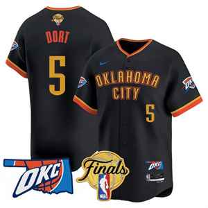 Men's Oklahoma City Thunder #5 Luguentz Dort Final Patch Baseball Jersey All Stitched