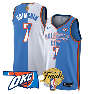 Men's Oklahoma City Thunder #7 Chet Holmgren Final Patch Jersey All Stitched