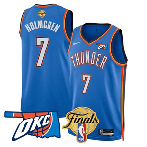 Men's Oklahoma City Thunder #7 Chet Holmgren Final Patch Jersey All Stitched