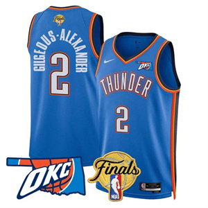 Men's Oklahoma City Thunder #2 Gilgeous-Alexander Final Patch Jersey All Stitched
