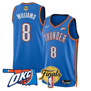 Men's Oklahoma City Thunder #8 Jalen Williams Final Patch Jersey All Stitched