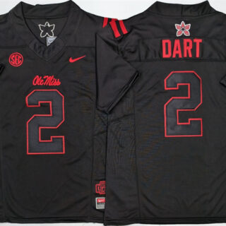 Men's Ole Miss Rebels #2 Jaxson Dart Black 2025 F.U.S.E. Stitched jersey