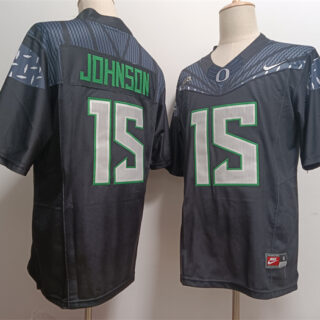 Men's Oregon Ducks #15 Tez Johnson Black 2024 F.U.S.E. Stitched Jersey