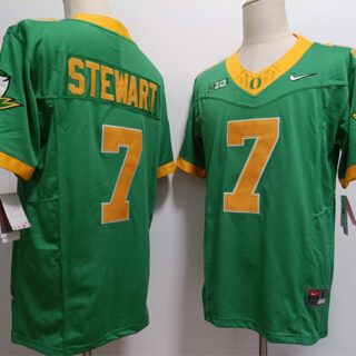Men's Oregon Ducks #7 Evan Stewart Green 2024 F.U.S.E. Stitched Jersey