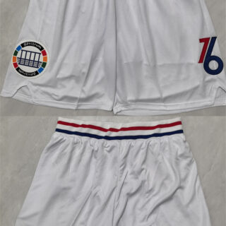 Men's Philadelphia 76ers White Shorts (Run Small)