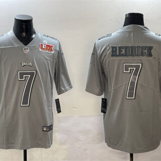 Men's Philadelphia Eagles #7 Haason Reddick Grey 2025 Super Bowl LIX Patch Atmosphere Fashion Vapor Untouchable Limited Stitched Football Jersey