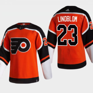 Men's Philadelphia Flyers #23 Oskar Lindblom 2021 Orange Reverse Retro Stitched Jersey