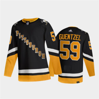 Men's Pittsburgh Penguins #59 Jake Guentzel 2021 2022 Black Stitched Jersey