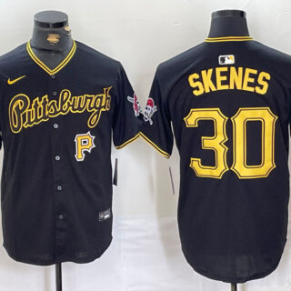 Men's Pittsburgh Pirates #30 Paul Skenes Black Stitched Baseball Jerseys