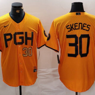 Men's Pittsburgh Pirates #30 Paul Skenes Gold City Connect Stitched Jerseys