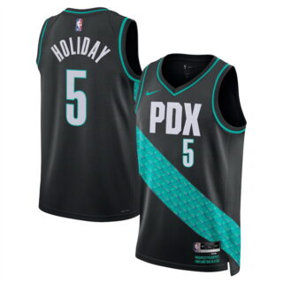 Men's Portland Trail Blazers #5 Jrue Holiday Black 2025 26 City Edition Edition Stitched Basketball Jersey