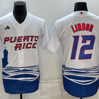 Men's Puerto Rico Baseball ACTIVE PLAYER Custom 2023 White World Baseball Classic Replica Stitched Jersey