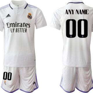 Men's Real Madrid Custom 22 23 White Home Soccer Jersey Suit