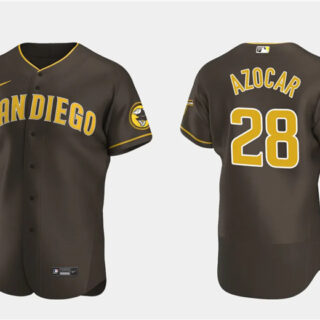 Men's San Diego Padres #28 Jos?? Az??car Brown Flex Base Stitched Baseball Jersey