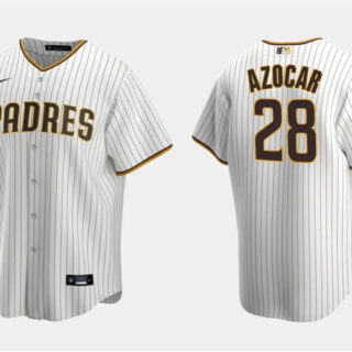 Men's San Diego Padres #28 Jos?? Az??car White Cool Base Stitched Jersey