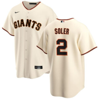 Men's San Francisco Giants #2 Jorge Soler Cream Cool Base Stitched Jersey