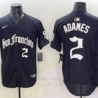 Men's San Francisco Giants #2 Willy Adames Black 'Gothic Fog Edition' Vapor Premier Limited Stitched Baseball Jersey