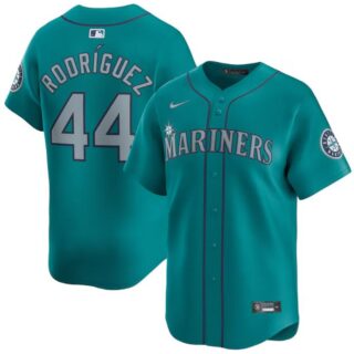 Men's Seattle Mariners #44 Julio Rodr??guez Aqua Alternate Limited Stitched Jersey