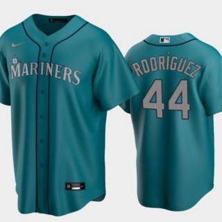 Men's Seattle Mariners #44 Julio Rodr??guez Aqua Cool Base Stitched Jersey