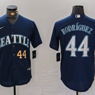 Men's Seattle Mariners #44 Julio Rodr??guez Navy Cool Base Stitched Jerseys