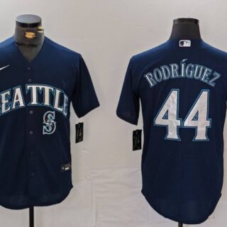 Men's Seattle Mariners #44 Julio Rodr??guez Navy Cool Base Stitched Jerseys