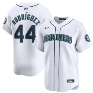 Men's Seattle Mariners #44 Julio Rodr??guez White Home Limited Stitched Jersey