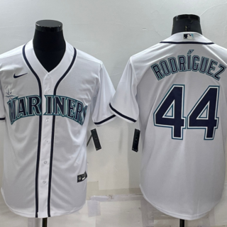 Men's Seattle Mariners #44 Julio Rodriguez White Cool Base Stitched Jerseys