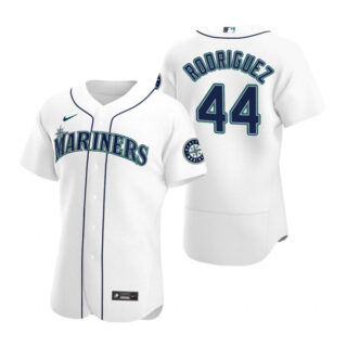 Men's Seattle Mariners 44 Julio Rodr??guez White Flex Base Stitched Jersey