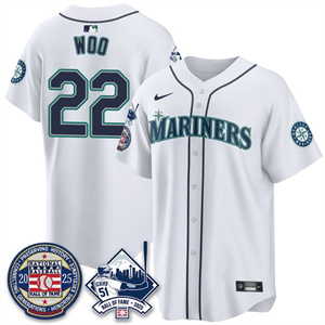 Men's Seattle Mariners #22 Bryan Woo Ichiro Number Retirement Jersey V2 All Stitched