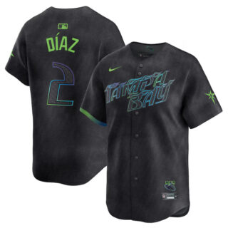 Men's Tampa Bay Rays #2 Yandy D??az Charcoal 2024 City Connect Limited Stitched Baseball Jersey