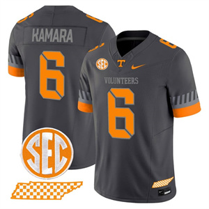 Men's Tennessee Volunteers #6 Alvin Kamara 2025 'Smokey Grey Series' Vapor Limited Jersey V2 All Stitched