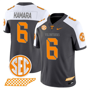 Men's Tennessee Volunteers #6 Alvin Kamara 2025 'Smokey Grey Series' Vapor Limited Jersey V2 All Stitched