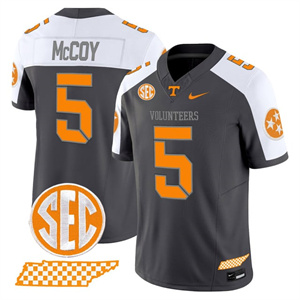 Men's Tennessee Volunteers #5 Bru McCoy 2025 'Smokey Grey Series' Vapor Limited Jersey V2 All Stitched