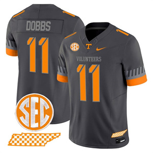 Men's Tennessee Volunteers #11 Joshua Dobbs 2025 'Smokey Grey Series' Vapor Limited Jersey V2 All Stitched
